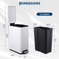 thumbnail image 2 of Slim 12 Gal Kitchen Trash Can, Step Garbage Can with Soft Close Lid for Narrow Spaces, Space-Saving Stainless Steel Trash Bin with Inner Bucket, 2 of 8