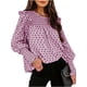 thumbnail image 1 of Qarigey Blusa de mujer con estampado de puntos, camisa de gasa informal, linterna, manga larga, volantes de trabajo, top de dama Prendas para la parte del cuerpo Violeta SG, 1 of 2
