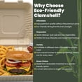 thumbnail image 5 of FPN Compostable Takeout Boxes 9x9 – 150 Pack Heavy-Duty Clamshell To Go Containers | Biodegradable Disposable Food Containers for Restaurants, Catering, Meal Prep & Microwave Safe Use, 5 of 9