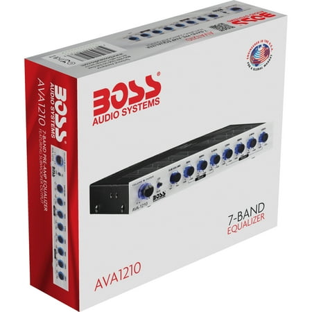 BOSS Audio Systems AVA1210 Car Audio Equalizer 7 Band Pre-Amp With Gold-Plated Front/Rear and Subwoofer Outputs, DPS Processor
