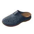 thumbnail image 7 of Mules Sandals for Women Thick Sot Sole Retro Hollow out Slip on Slides Casual Lightweight Nonslip Orthopedic Walking Shoes Blue Size 7.5, 7 of 7
