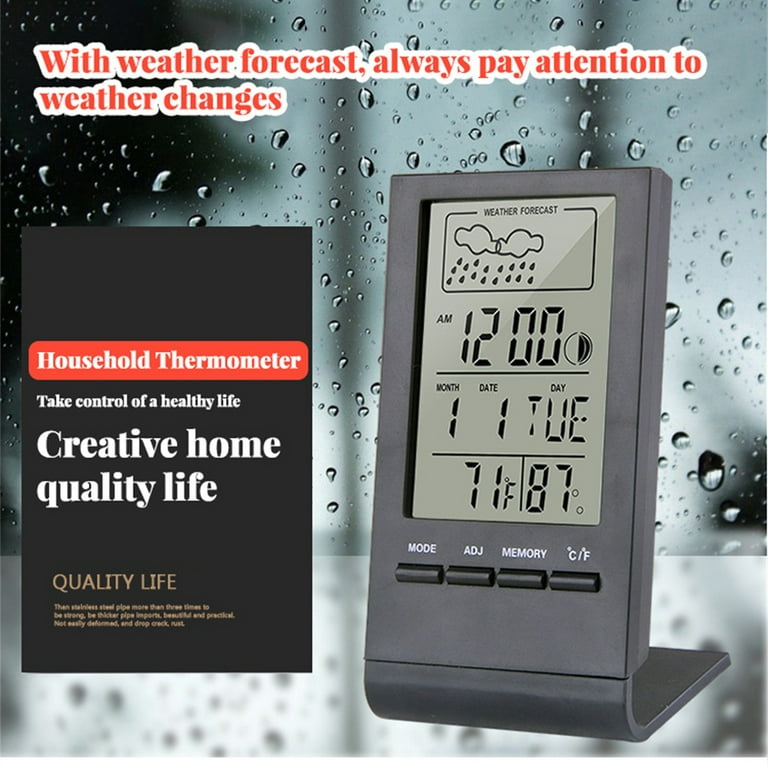 Portable Solar Wireless Home Weather Station Screen Indoor Outdoor  Temperature Humidity Meter Small Weather Compatibleecast-dt
