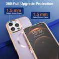 thumbnail image 4 of for iPhone 15 Pro Case Magnetic Ultra Slim Plating Design, TPU + PC Hybrid Shockproof Anti-Scratch Back Cover, Lightweight Drop Protective Phone Case Cover for iPhone 15 Pro, Purple, 4 of 7