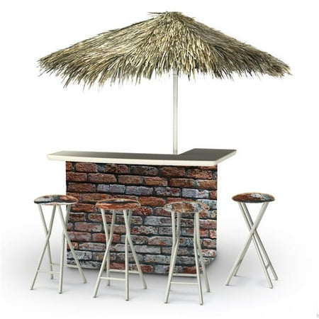 Best of Times 2003W2403P London Brick Palapa Portable Bar with 6 ft. Square Umbrella, (Best Secret Bars In London)