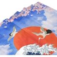 thumbnail image 5 of Vintage Japan Fabric Shower Curtains,Watercolor Ink Ancient Mount Fuji Crane Red Sun Hotel Quality,Machine Washable,72x72inch(183x183cm) for Bathroom., 5 of 6
