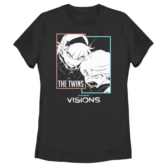 Women's Star Wars: Visions The Twins Shout  Graphic Tee Black X Large