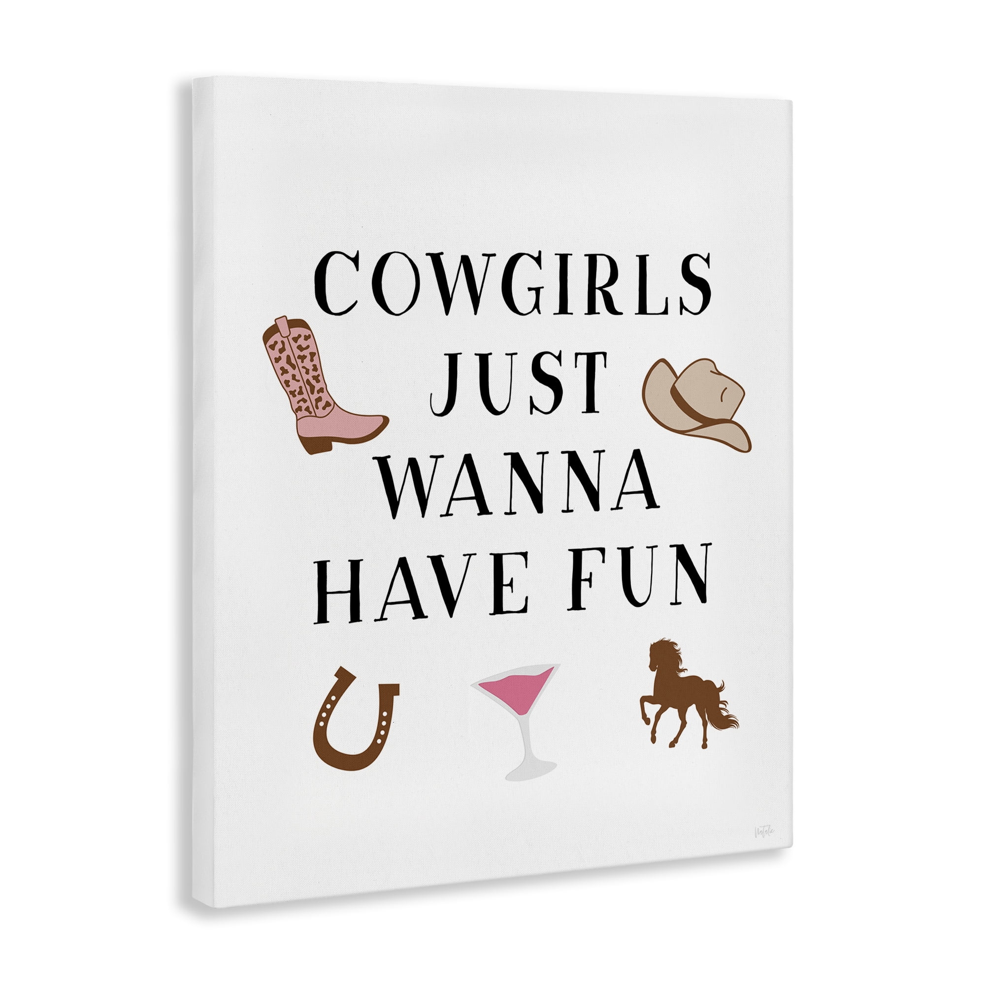 Stupell Industries Cowgirls Wanna Have Fun Entertainment Painting Wrapped Canvas Art Print Wall Art, 16 x 20