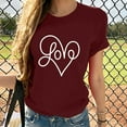 thumbnail image 2 of AOOCHASLY Valentine's Day Women's Tops, Fashion Women's Heart Print Graphic Cute Tee Shirt Funny T Shirt Tops, 2 of 7