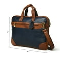 thumbnail image 3 of Leather Messenger Laptop Bag for Men & Women – 15" Navy Blue Cowhide Briefcase with Brass Fittings, 3 of 12