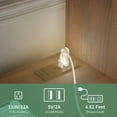 thumbnail image 6 of 41" Tall Nightstand with Charging Station and Light, Narrow Wood Side Table with 2 Drawers and Open Bookshelf, Modern Freestanding Bedside Table, 6 of 9
