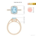 thumbnail image 4 of ANGARA Natural Rectangular Cushion 1.85 ct Aquamarine Halo Engagement Ring in 14K Rose Gold for Women (Size-9x7mm) | March Birthstone, Anniversary, Jewelry Gift for Women | Natural Aquamarine Ring, 4 of 8