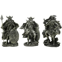 Ebros Gift Small Norse Viking Warlock Gods and Sorcerer Statue Set of 3 Figurine