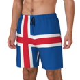thumbnail image 5 of Mens Iceland Flag 2 in 1 Quick Dry Swim Trunks with Compression Liner Beach Shorts, 5 of 6