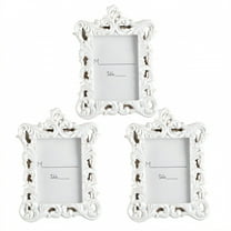 DESIGNICE 3Pcs Vintage Picture Frames,Fine Craft Wall Frames,Graceful Vibe Family Picture Frame,5.91"X3.94",White