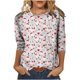 thumbnail image 1 of Camiseta de manga larga con cuello redondo y estampado navideño a la moda de verano para mujer Fridja bvmnju3388, 1 of 5