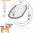 thumbnail image 2 of Puerta de entrada para mascotas con cerradura de seguridad con forma redonda, ventana de vidrio, agujero para cachorros, fácil de usar e instalar para cachorros, envío directo, 2 of 5