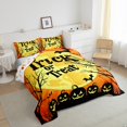 thumbnail image 2 of Homewish Vintage Art Halloween Trick Or Treat Queen Comforter Set,Rustic Tree Moon Pumpkin Pattern Comforter Sets Queen,Halloween Reversible,3pcs,1 Comforter and 2 Pillowcases, 2 of 7