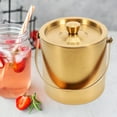 thumbnail image 2 of Raindrops Golden Stainless Steel Ice Cube Bucket for Storage Suitable for Home and Various Occasions 7.5 x 11.2 inches, 2 of 8