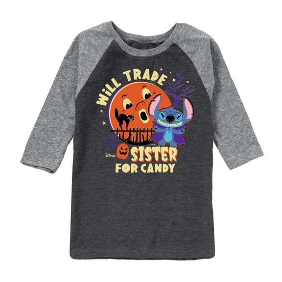 Lilo & Stitch - Will Trade Sister For Candy - Toddler And Youth Raglan Graphic T-Shirt