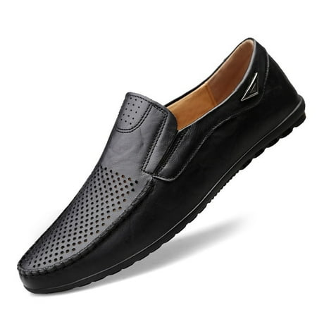 

Italian Men Shoes Casual Luxury Brand Summer Mens Loafers Genuine Leather Moccasins Hollow Out Breathable Slip on Driving Shoes