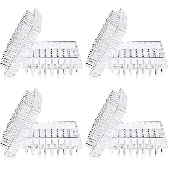 8 Pieces Carpet Protectors Spiked Caster Cups Clear Transparent Plastic Caster Cups Comfortable Touch Spiked Furniture Cup for Sofas, Tables, Chairs Other Furniture