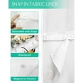 thumbnail image 3 of No Hook Shower Curtains with Snap in Liner, Rustic Bee Garland Waterproof Fabric Shower Curtain, Spring Floral Watercolor Double Layers & See-Through Top Window Bathroom Curtains 54''x78'', 3 of 6