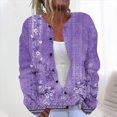 thumbnail image 1 of Cárdigan informal de punto con estampado navideño para mujer, chaqueta con botones y abrigo para mujer, 1 of 5
