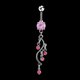 thumbnail image 3 of Joyería piercing del cuerpo del anillo del ombligo del vientre electrochapado de acero inoxidable (rosa), 3 of 3