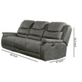 thumbnail image 5 of Benzara BM205502 Leatherette Recliner Sofa with Power Cord & USB Docks, Gray, 5 of 5