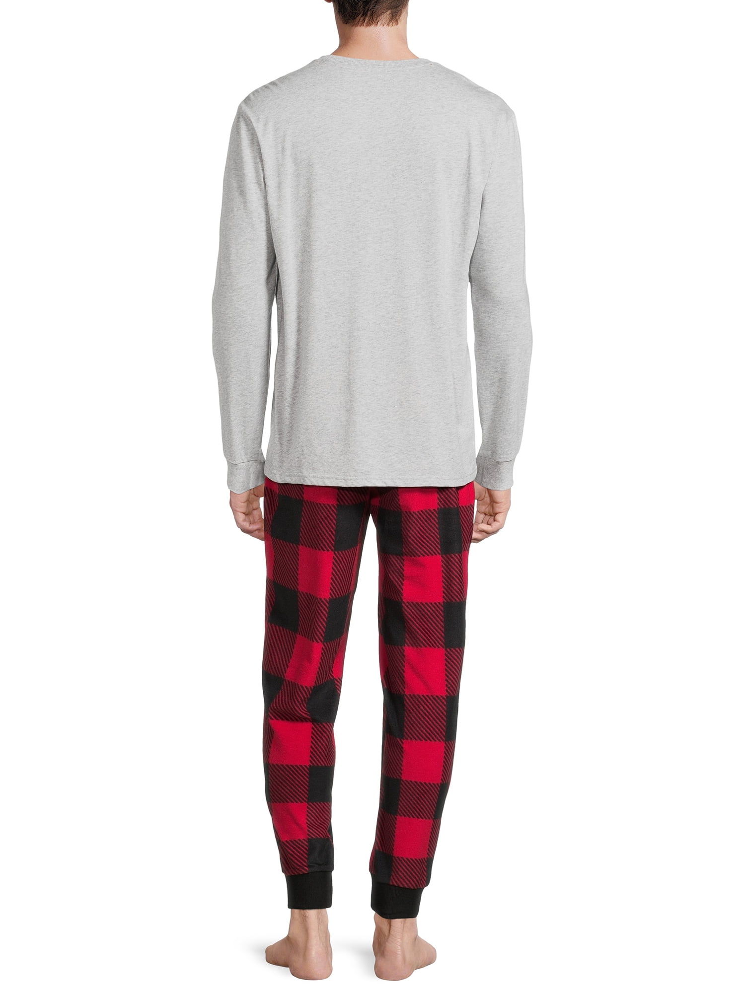 Holiday Time Men's and Men's Big and Tall Matching Family Pajamas Penguin Top and Pants Set, 2-Piece, Sizes S-3X