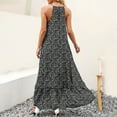 thumbnail image 4 of Lilgiuy Womens Summer High Low Ruffle Maxi Dress Spaghetti Strap Print Flowy Beach Long Dress Gifts for Mom, 4 of 5
