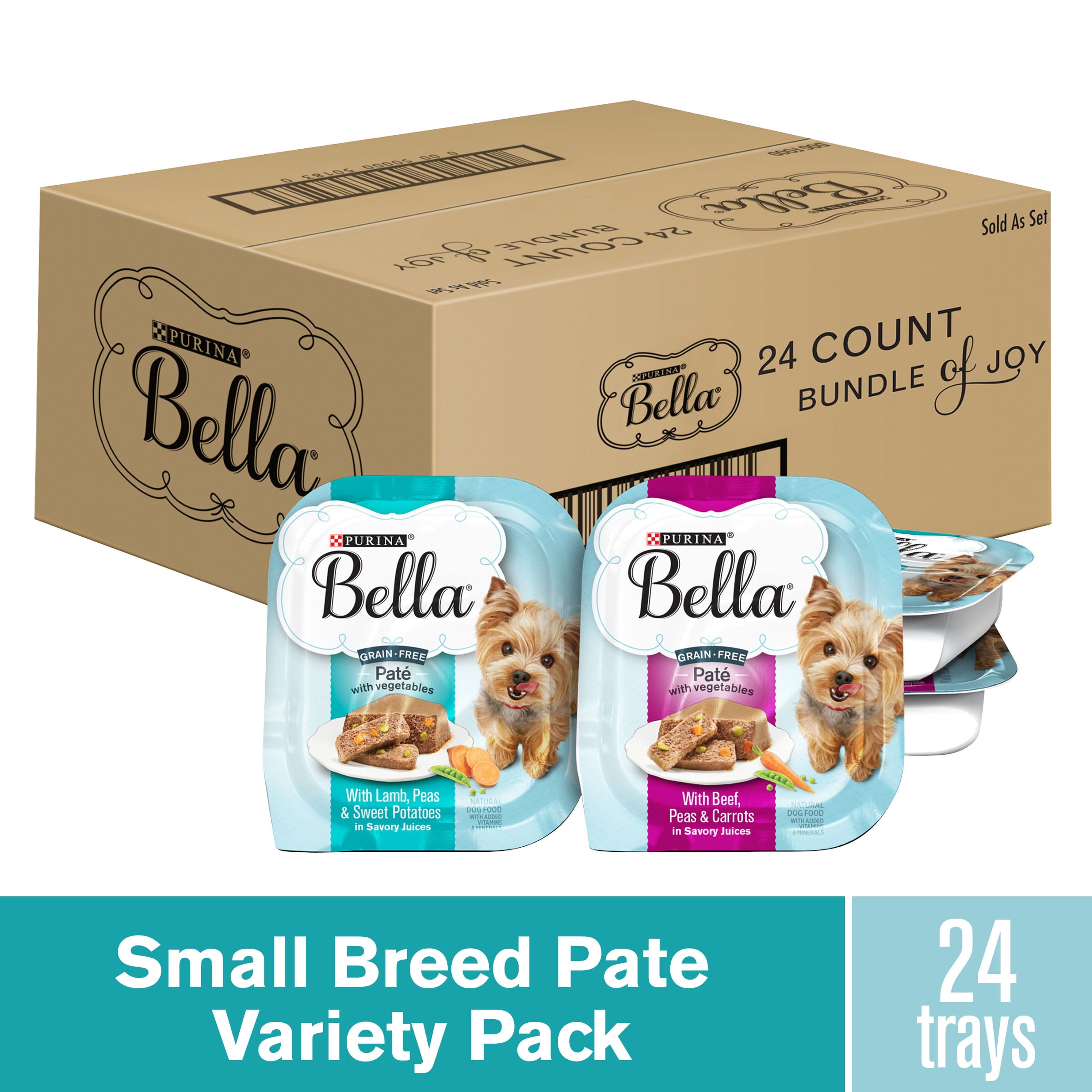 (24 Pack) Purina Bella Grain Free, Natural Small Breed Pate Wet Dog