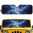 thumbnail image 2 of Uorisanigo Windshield Sunshade for 2018-2025 Jeep Wrangler JL, Blue Lightning Sun Visor Windshield Shade Blocks UV Rays, Shade Heat Shield for 2020-2025 Jeep Gladiator, 2 of 7