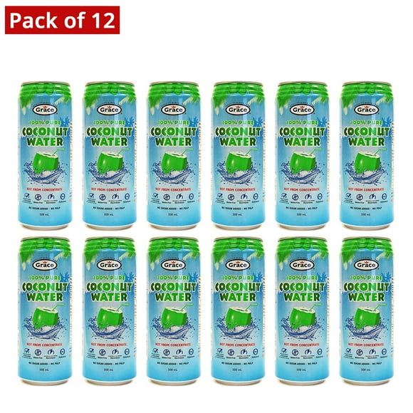 Grace 100% Pure Coconut Water 500ml (12 Pack)
