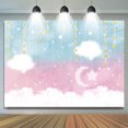 thumbnail image 1 of Pink Star Moon Clouds Party Baby Shower Backdrop, 1 of 6