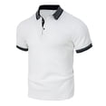 thumbnail image 4 of Gamivast Mens Casual Set Short Sleeve Textured Shirt and Shorts Outfit Contrast Trim Tipping Sport Suit for Golf Tennis Summer Daily Streetwear, 4 of 6