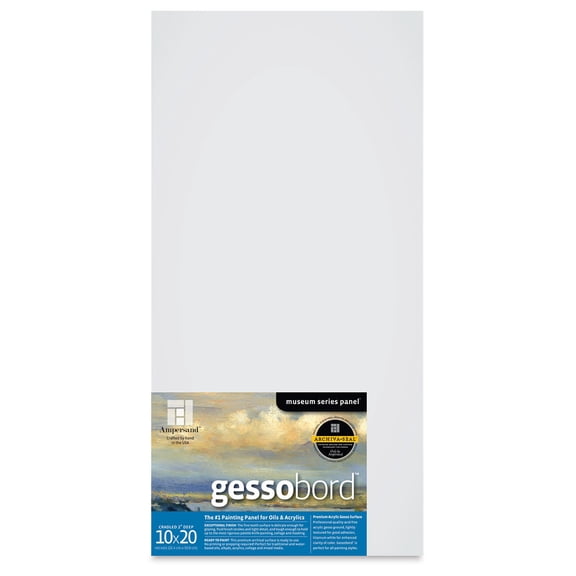 Ampersand Gessobord - 10" x 20", 2" Cradled