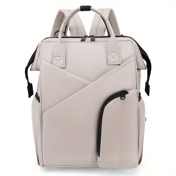 Multi-layer Space Large-capacity Solid Color Fashion Simple Mommy Bag Portable Multi-functional Backpack