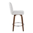 thumbnail image 5 of Henry 26" Fixed-Height Counter Stool Set of 2 with Backs, Counter Height Chairs, Counter Height Stools Swivel, Swivel Counter Stools For Kitchen Island (White Fabric), 5 of 6