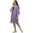 thumbnail image 4 of Moomaya Front Open Printed Shrug 3/4 Sleeve Georgette Beach Cover Up For Women, 4 of 6