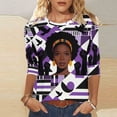 thumbnail image 5 of Xuyuer Black History Shirts for Women I Am Black History Month Shirt Round Neck Graphic African American 3/4 Sleeve Tee Tops, 5 of 9
