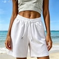 thumbnail image 6 of Pafei Tyugd Mesh Shorts for Women Athletic Cozy Breathable Bermuda Shorts with Pockets Casual Elastic Drawstring Waisted Basketball Shorts White XL, 6 of 6