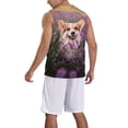 thumbnail image 2 of Naloa Dog in Lavender Flowers Basketball Jersey Reversible Men's Mesh Athletic Sports Shirts Training Practice S-4XLSmall, 2 of 6