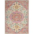 thumbnail image 1 of Nourison Passion Ivory/Pink 3'9" x 5'9" Area Rug, Boho, Moroccan, Bed Room, Living Room, Dining Room, Kitchen, Easy Cleaning, Non Shedding, (4' x 6') Ivory Pink 3'9" x 5'9" (Rectangular), 1 of 5