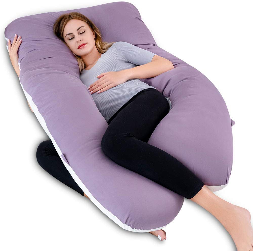 Extra Comfort U-Shaped Pregnancy Pillow Case Maternity Full Body Support Pink 