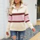 thumbnail image 3 of Suéteres para mujer Suéteres de otoño Moda Manga larga Cuello redondo Color a juego Tops sueltos Blusa de punto Odeerbi  ODB-5, 3 of 4