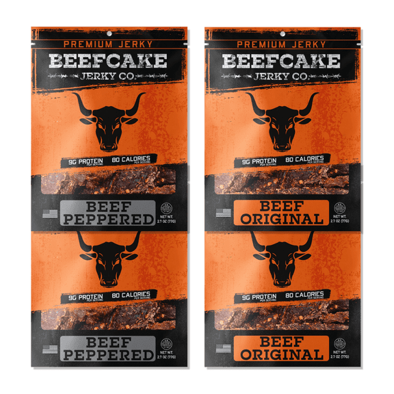 BeefCake Beef Jerky, Variety, 4 Pack