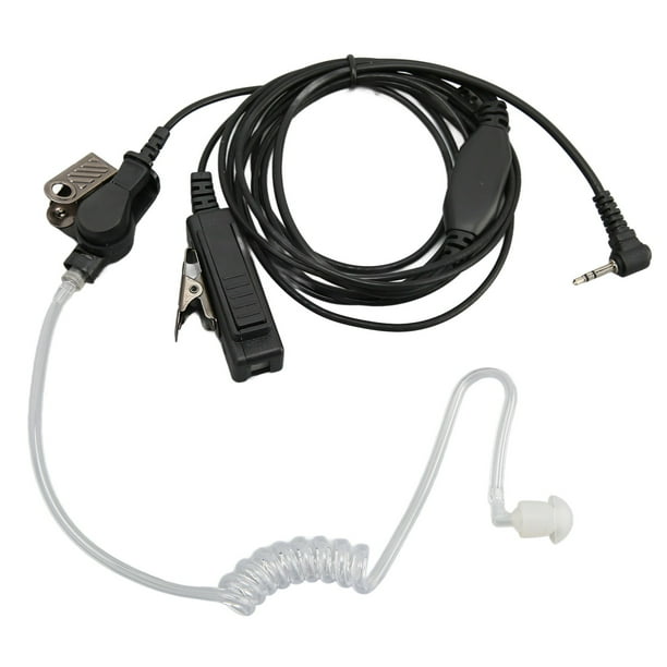 Tubo Auricular De Tubo Acústico De 2,5 Mm Botón PTT De Un Solo Pin Auriculares Walkie Talkie Con Clip De Acero Para Para Talkabout