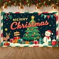 thumbnail image 3 of Christmas Tree Merry Christmas Banner Snowman Holiday Backdrop Reindeer Gift Boxes Xmas Display for Christmas Party Home Decoration Family Celebration, 3 of 9