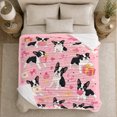 thumbnail image 5 of Playful Boston Terrier Pattern Hearts Boxes Cheerful Dog, Playful Food Art Scene, Warm Flannel Blanket for Living Room and Reading Nook, Dog Lovers Friendship Gift, Pet Lover Home Decor, 5 of 9